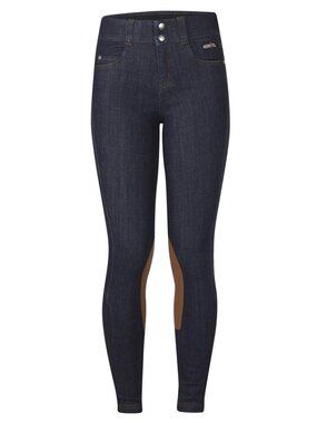 Kerrits Activewear Kids Stretch Denim Knee Patch Riding Breech Size LDENIM / L